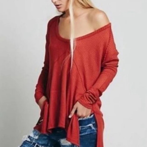 NEW Free People Revolve Thermal Ventura Drippy African Violet Top Bohemian Gypsy - Picture 12 of 16